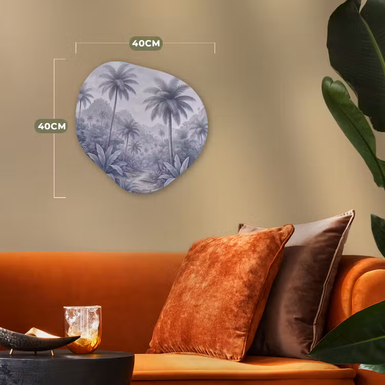 Natuur - Boom - Tropisch - Landschap - Blauw Wandcirkel Organisch Forex 3mm klein -sfeer3