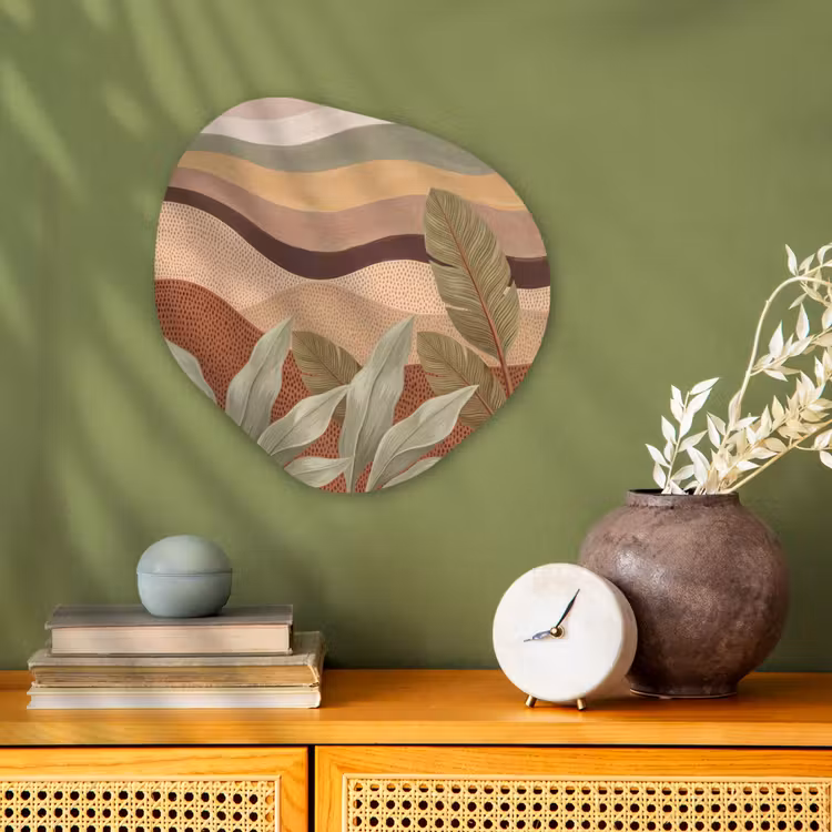 Natuur - Bladeren - Landschap - Abstract - Aardetinten Wandcirkel Organisch Forex 3mm klein -sfeer2