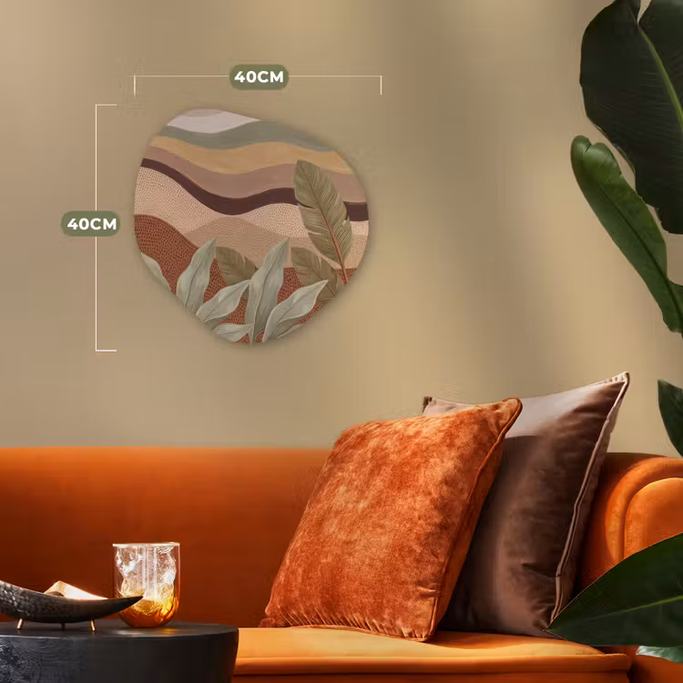 Natuur - Bladeren - Landschap - Abstract - Aardetinten Wandcirkel Organisch Forex 3mm klein -sfeer3