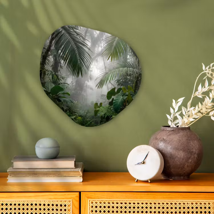 Natuur - Jungle - Mist - Tropisch - Groen Wandcirkel Organisch Forex 3mm klein -sfeer2
