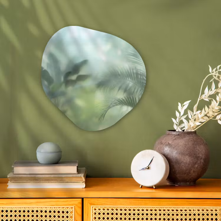 Natuur - Vervaagd - Groen - Abstract - Modern Wandcirkel Organisch Forex 3mm klein -sfeer2
