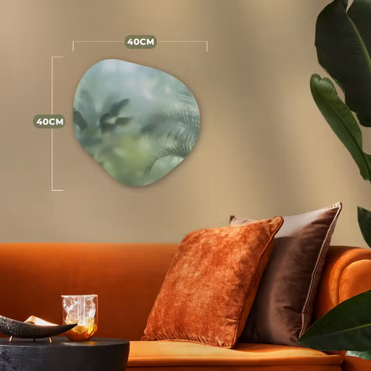 Natuur - Vervaagd - Groen - Abstract - Modern Wandcirkel Organisch Forex 3mm klein -sfeer3