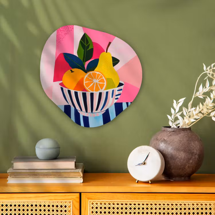 Fruit - Abstracte achtergrond - Roze Wandcirkel Organisch Forex 3mm klein -sfeer2