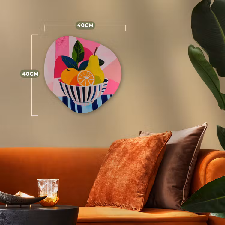 Fruit - Abstracte achtergrond - Roze Wandcirkel Organisch Forex 3mm klein -sfeer3