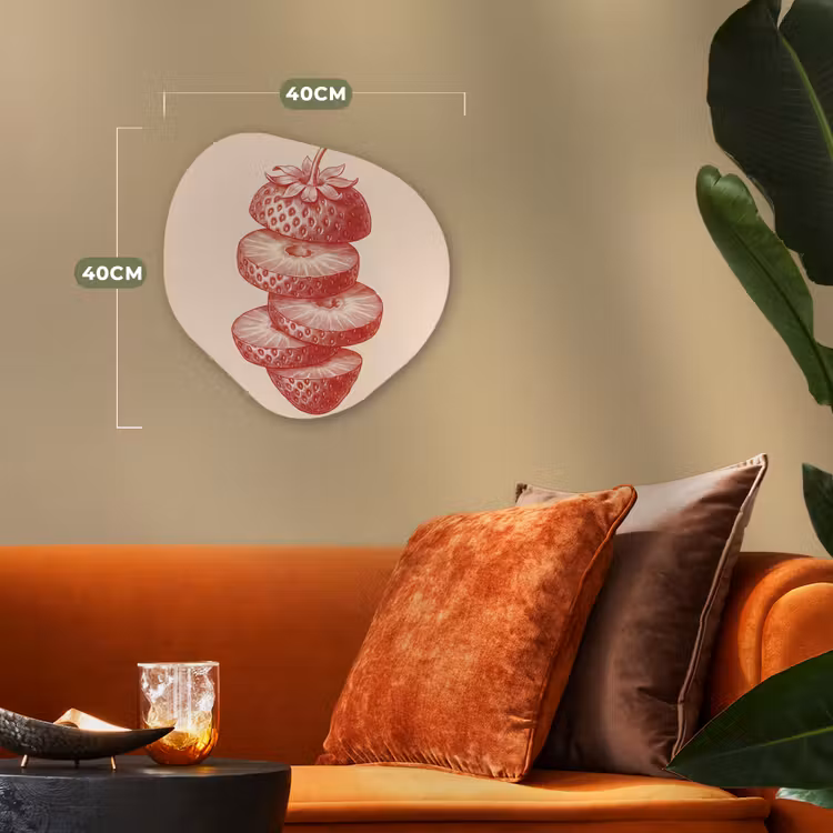 Fruit - Gesneden - Illustratie - Rood - Vintage Wandcirkel Organisch Forex 3mm klein -sfeer3