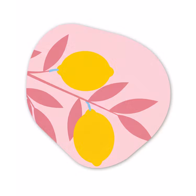 Fruit - Tak - Natuur - Abstract - Roze Wandcirkel Organisch Forex 3mm klein -3d