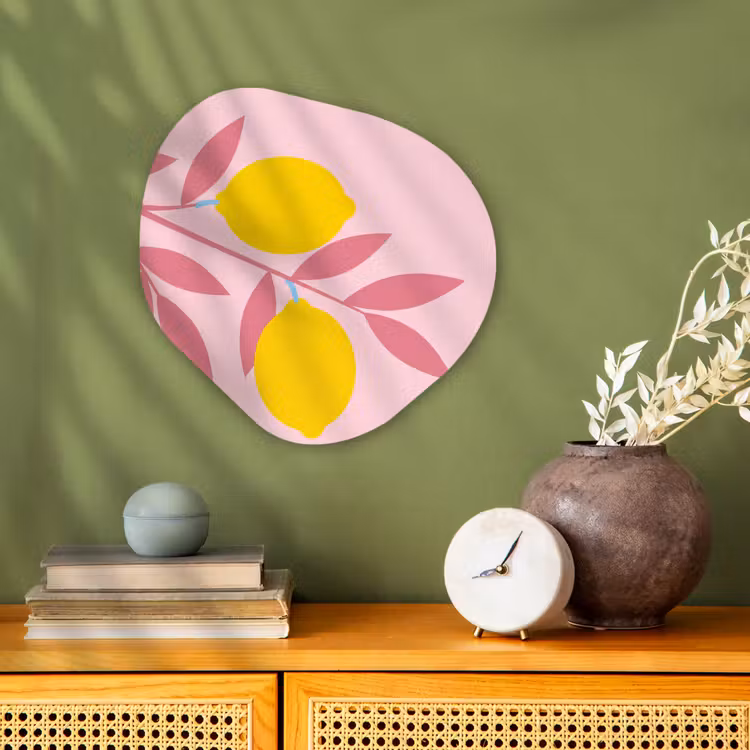 Fruit - Tak - Natuur - Abstract - Roze Wandcirkel Organisch Forex 3mm klein -sfeer2