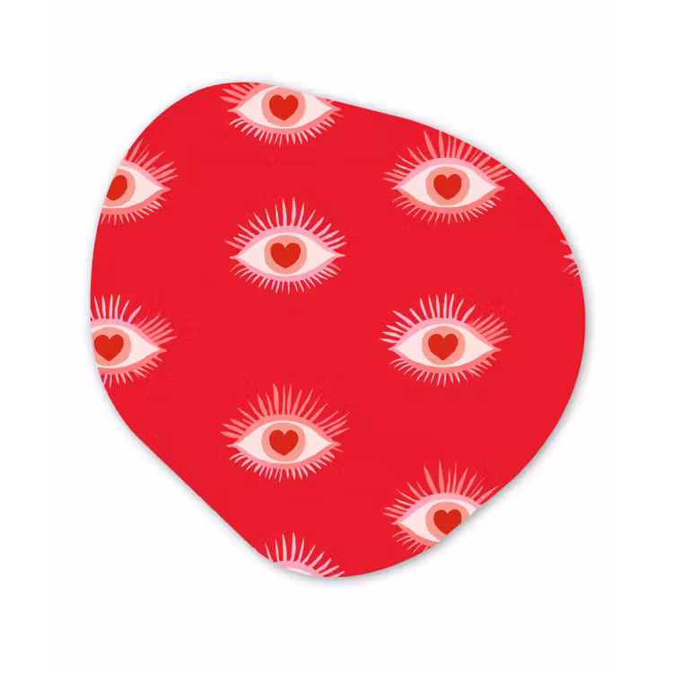 Ogen - Hart - Abstract - Rood - Roze Wandcirkel Organisch Forex 3mm klein 629 -3d
