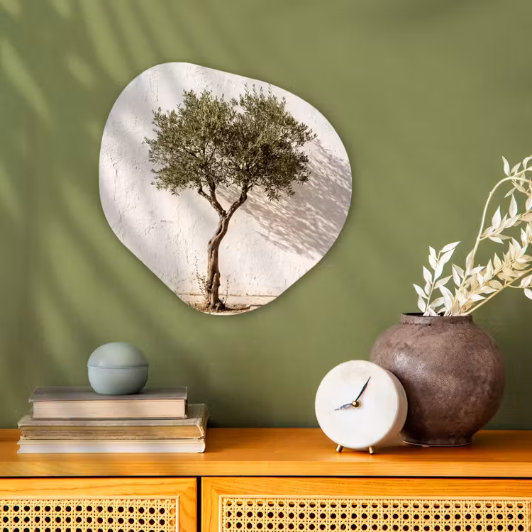 Forexbild Organische Form - Olivenbaum – Wand – weiß — 2