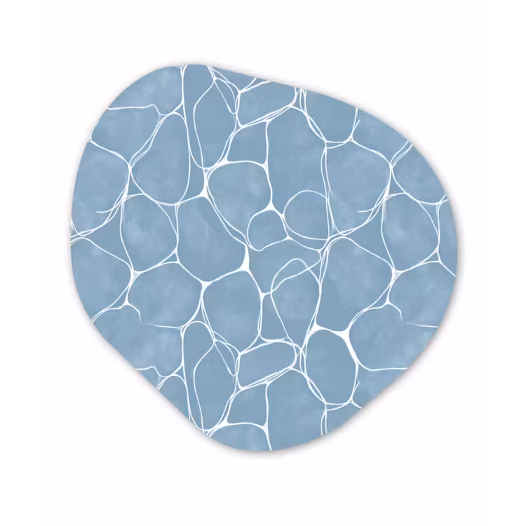 Organisch - Patroon - Blauw Wandcirkel Organisch Forex 3mm klein 629 -3d