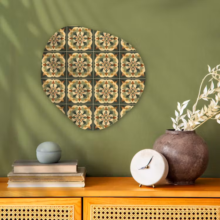 Ornament - Patroon - Groen Wandcirkel Organisch Forex 3mm klein 629 -sfeer2