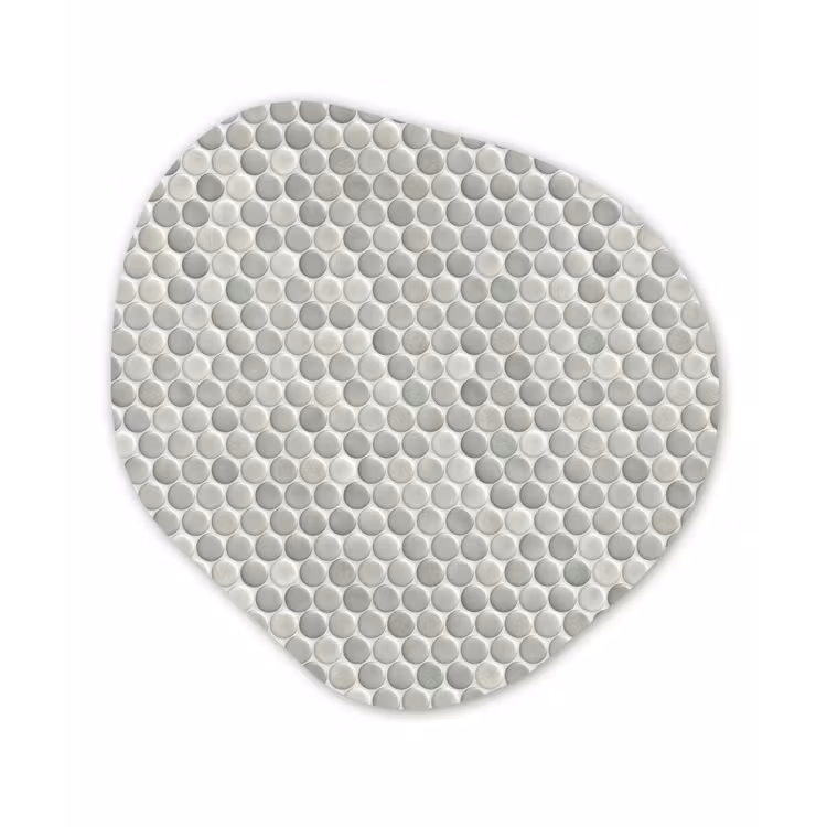 Penny - Mozaïek - Lichtgrijs Wandcirkel Organisch Forex 3mm klein 629 -3d