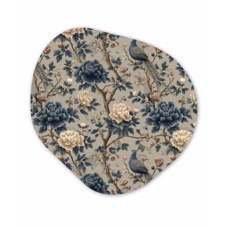 Pauw - Bloemen - Blauw Wandcirkel Organisch Forex 3mm klein 629 -3d
