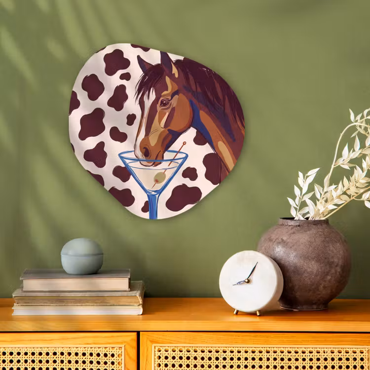 Paard - Martini - Dieren - Abstract - Bruin Wandcirkel Organisch Forex 3mm klein -sfeer2
