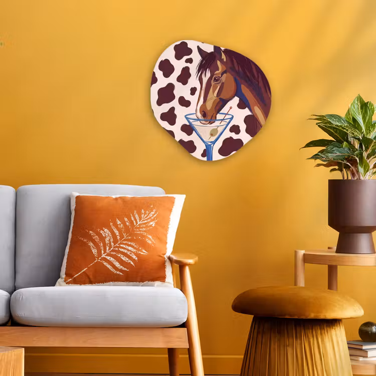 Paard - Martini - Dieren - Abstract - Bruin Wandcirkel Organisch Forex 3mm klein -sfeer4