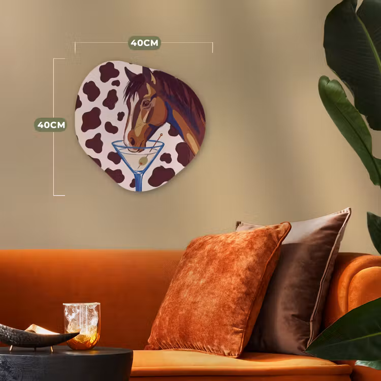 Paard - Martini - Dieren - Abstract - Bruin Wandcirkel Organisch Forex 3mm klein -sfeer3