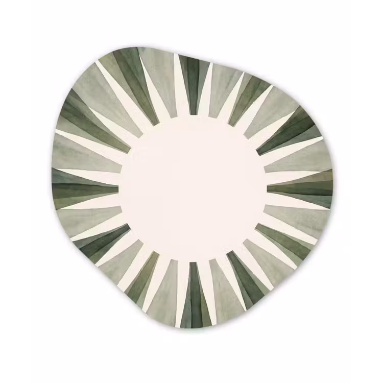 Planten - Abstract - Waterverf - Groen - Natuur Wandcirkel Organisch Forex 3mm klein -3d
