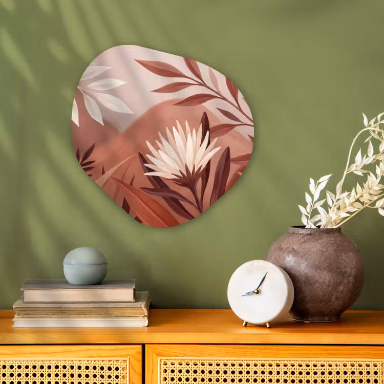 Planten - Bladeren - Botanisch - Modern - Bruin Wandcirkel Organisch Forex 3mm klein -sfeer2