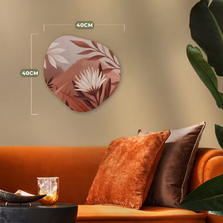 Planten - Bladeren - Botanisch - Modern - Bruin Wandcirkel Organisch Forex 3mm klein -sfeer3