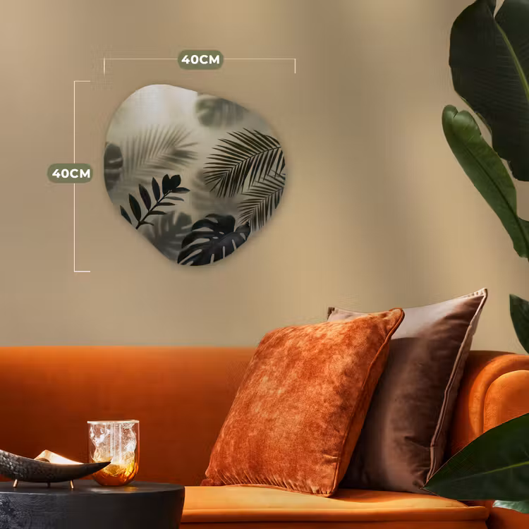 Planten - Bladeren - Schaduwen - Groen - Modern Wandcirkel Organisch Forex 3mm klein -sfeer3