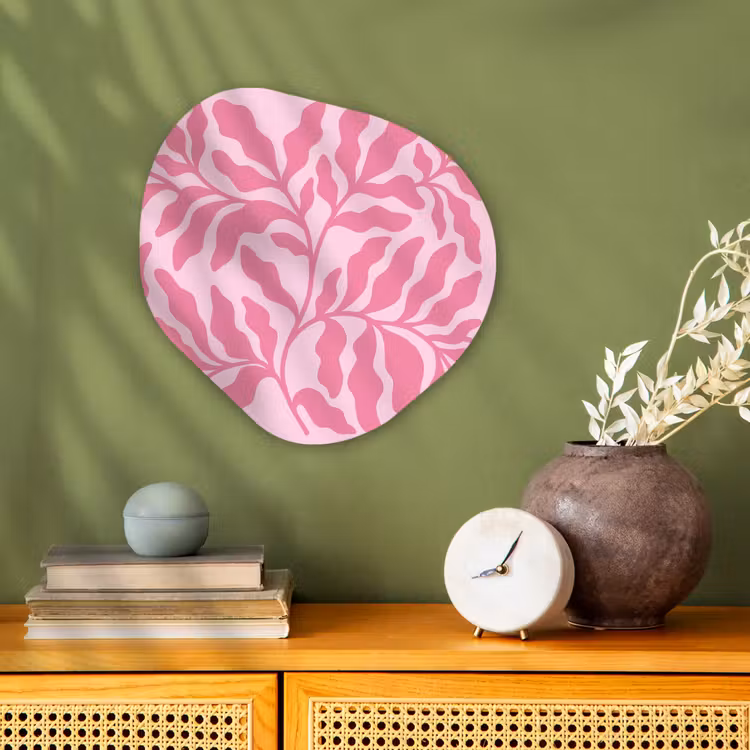 Planten - Organisch - Abstract - Modern - Roze Wandcirkel Organisch Forex 3mm klein -sfeer2