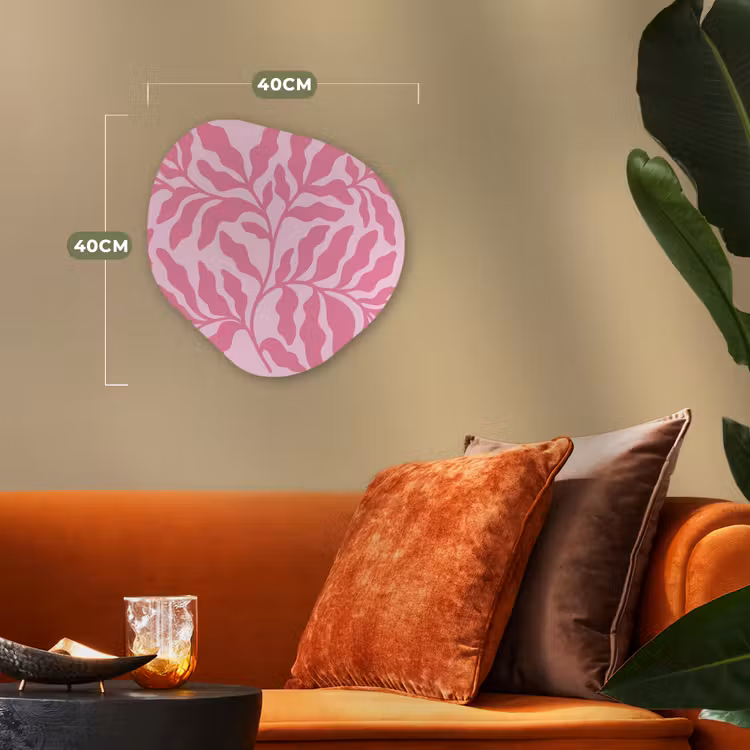 Planten - Organisch - Abstract - Modern - Roze Wandcirkel Organisch Forex 3mm klein -sfeer3