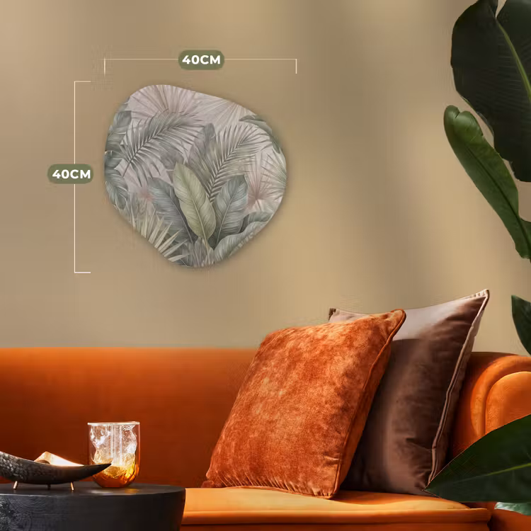 Planten - Tropisch - Bladeren - Groen - Natuur Wandcirkel Organisch Forex 3mm klein -sfeer3