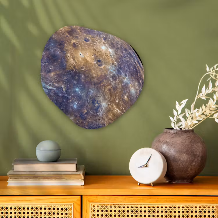 Forexbild Organische Form - Planet – Krater – Weltraum - Planeet - Kraters - Ruimte Wandcirkel Organisch Forex 3mm klein