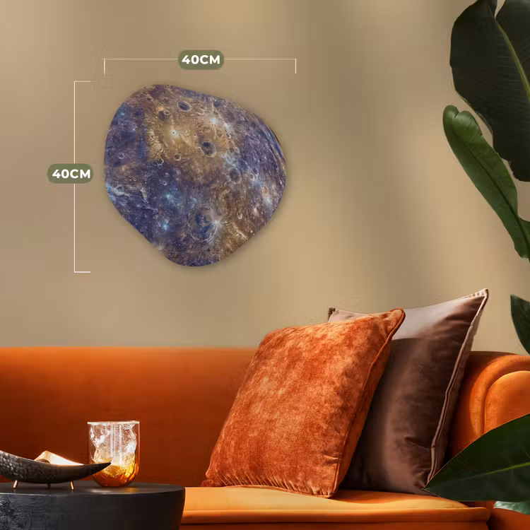 Forexbild Organische Form - Planet – Krater – Weltraum - Planeet - Kraters - Ruimte Wandcirkel Organisch Forex 3mm klein