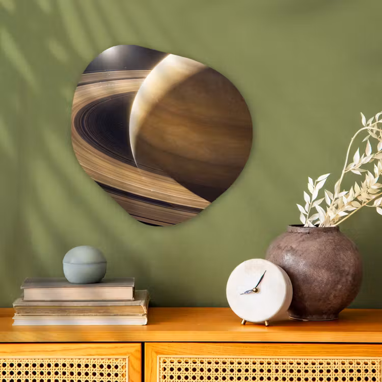 Forexbild Organische Form - Planet – Ringe – Weltraum - Planeet - Ringen - Ruimte Wandcirkel Organisch Forex 3mm klein