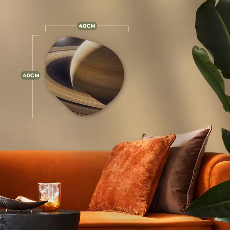Forexbild Organische Form - Planet – Ringe – Weltraum - Planeet - Ringen - Ruimte Wandcirkel Organisch Forex 3mm klein