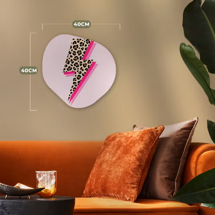 Stippen - Roze - Bliksem Wandcirkel Organisch Forex 3mm klein -sfeer3