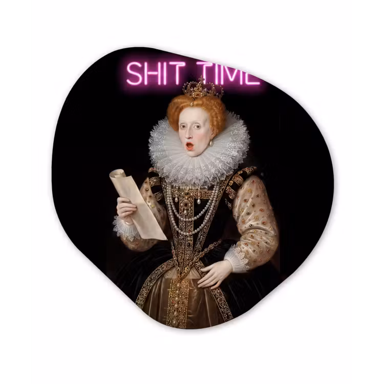 Portret - Humor - Neon Wandcirkel Organisch Forex 3mm klein -3d