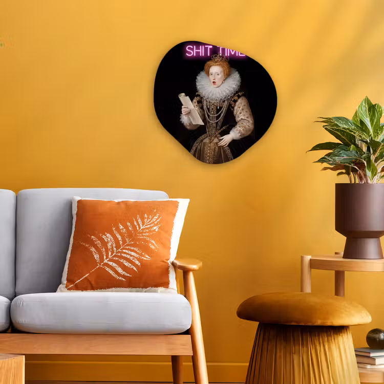 Portret - Humor - Neon Wandcirkel Organisch Forex 3mm klein -sfeer4
