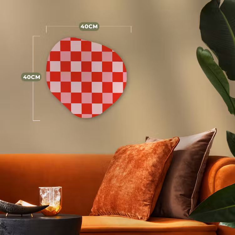 Vierkant - Klassiek - Rood Wandcirkel Organisch Forex 3mm klein 629 -sfeer3