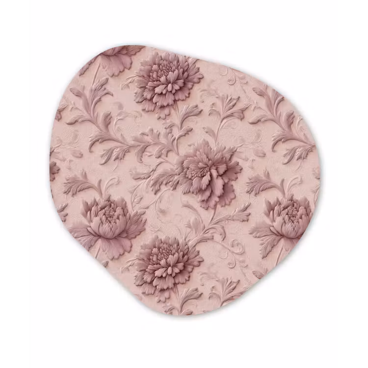 Reliëf - Pioenrozen - Roze Wandcirkel Organisch Forex 3mm klein 629 -3d