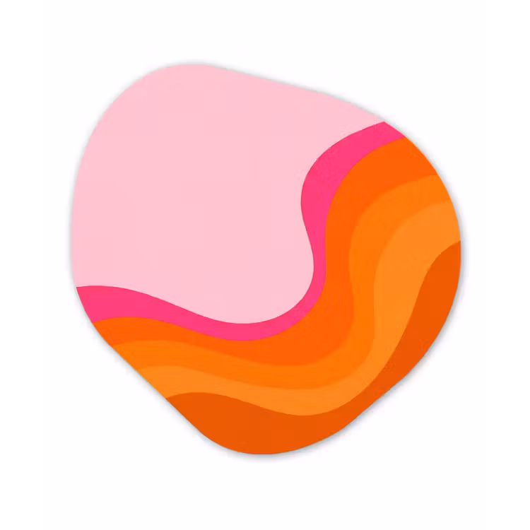 Retro - Waves - Kleurrijk Wandcirkel Organisch Forex 3mm klein -3d