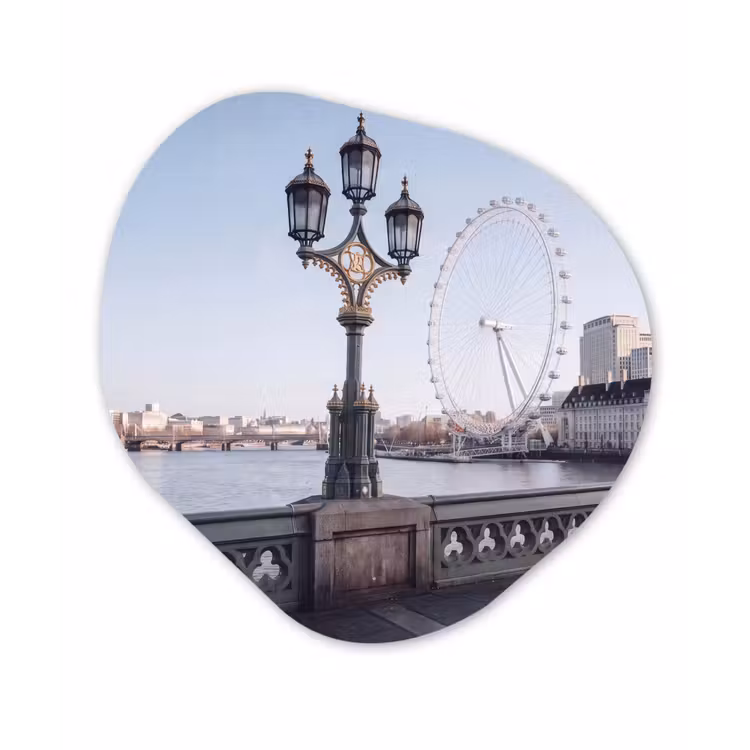 Reuzenrad - Londen - Stad - Architectuur - Brug Wandcirkel Organisch Forex 3mm klein -3d