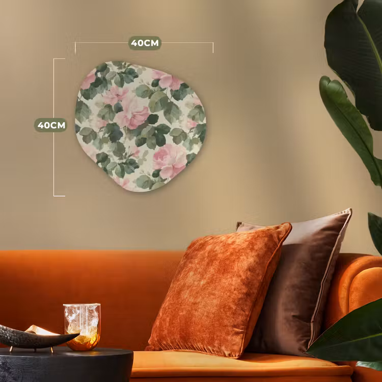 Rozen - Botanisch - Roze Wandcirkel Organisch Forex 3mm klein 629 -sfeer3