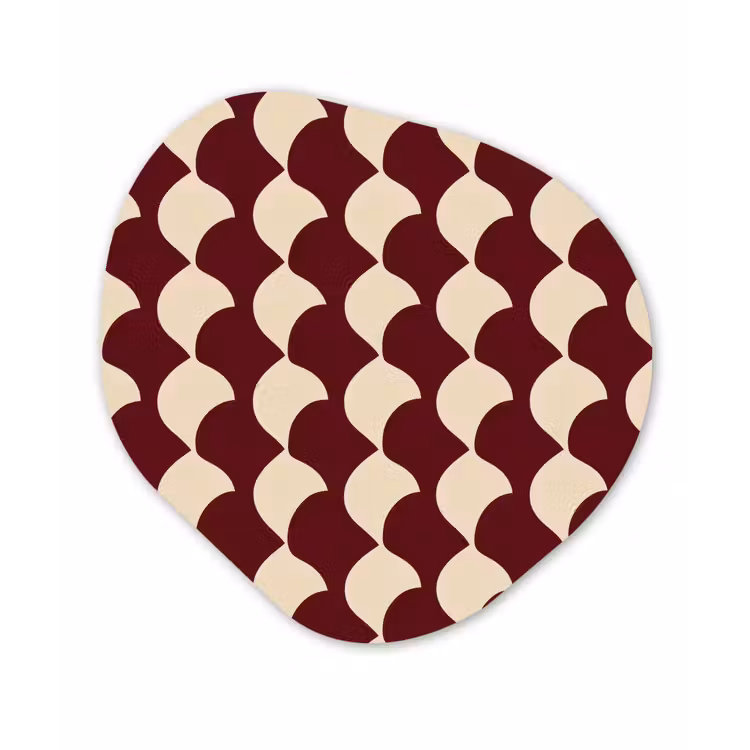 Rood - Tegelpatroon - Crème Wandcirkel Organisch Forex 3mm klein 629 -3d