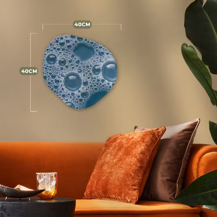 Schuim - Water - Textuur Wandcirkel Organisch Forex 3mm klein -sfeer3