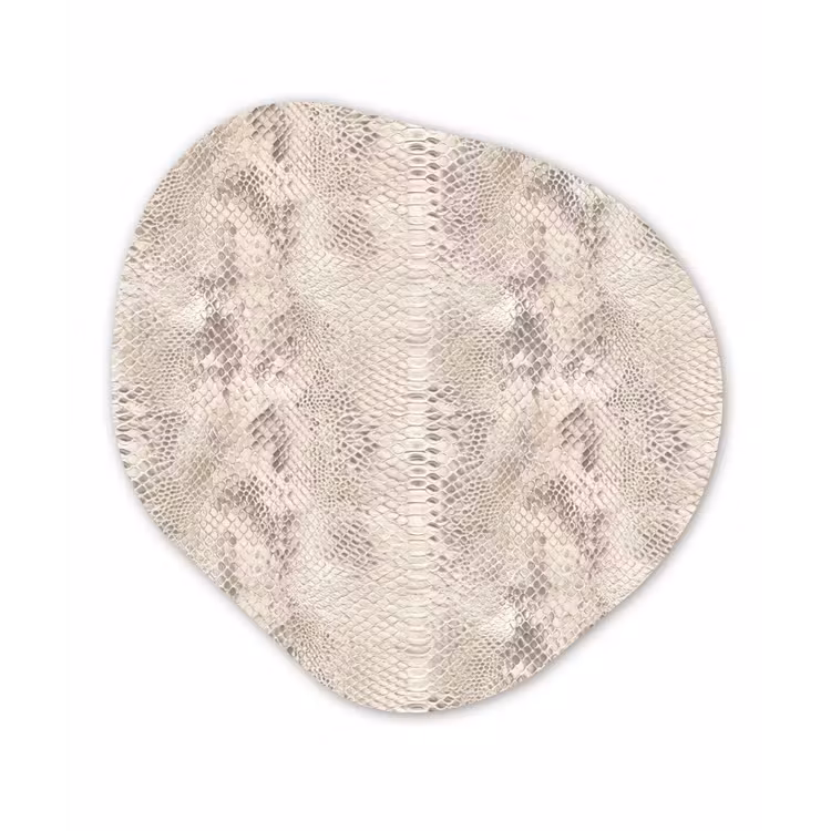 Slang - Patroon - Beige Wandcirkel Organisch Forex 3mm klein 629 -3d
