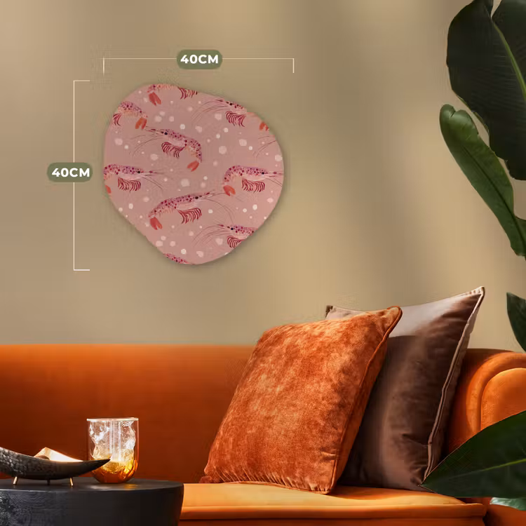 Garnalen - Stippen - Roze Wandcirkel Organisch Forex 3mm klein 629 -sfeer3