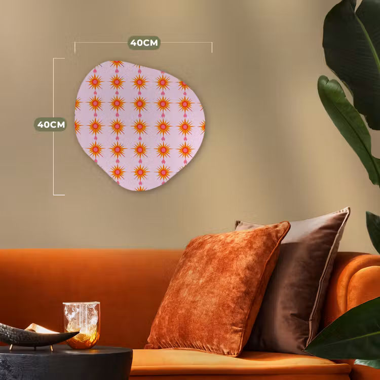 Zon - Motief - Roze Wandcirkel Organisch Forex 3mm klein 629 -sfeer3
