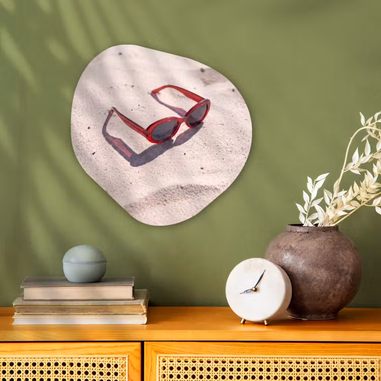 Zonnebril - Strand - Vakantie - Rood Wandcirkel Organisch Forex 3mm klein -sfeer2