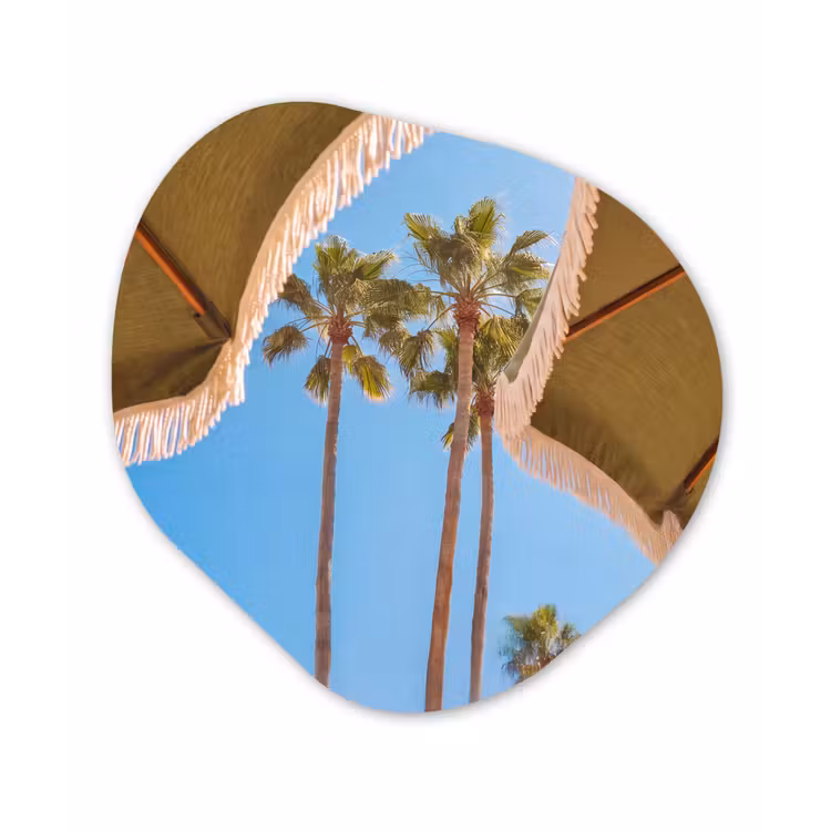 Parasol - Groen - Franjes - Zomer - Tropisch Wandcirkel Organisch Forex 3mm klein -3d