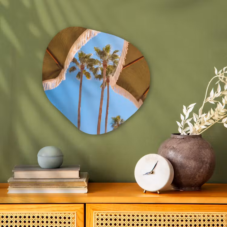 Parasol - Groen - Franjes - Zomer - Tropisch Wandcirkel Organisch Forex 3mm klein -sfeer2