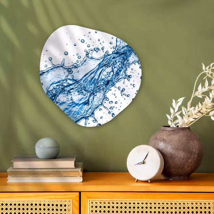 Spash - Water - Blauw Wandcirkel Organisch Forex 3mm klein -sfeer2