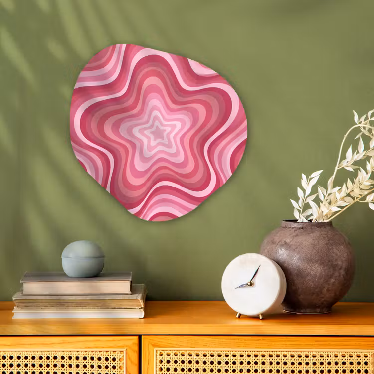 Ster - Golvend - Abstract - Roze Wandcirkel Organisch Forex 3mm klein -sfeer2
