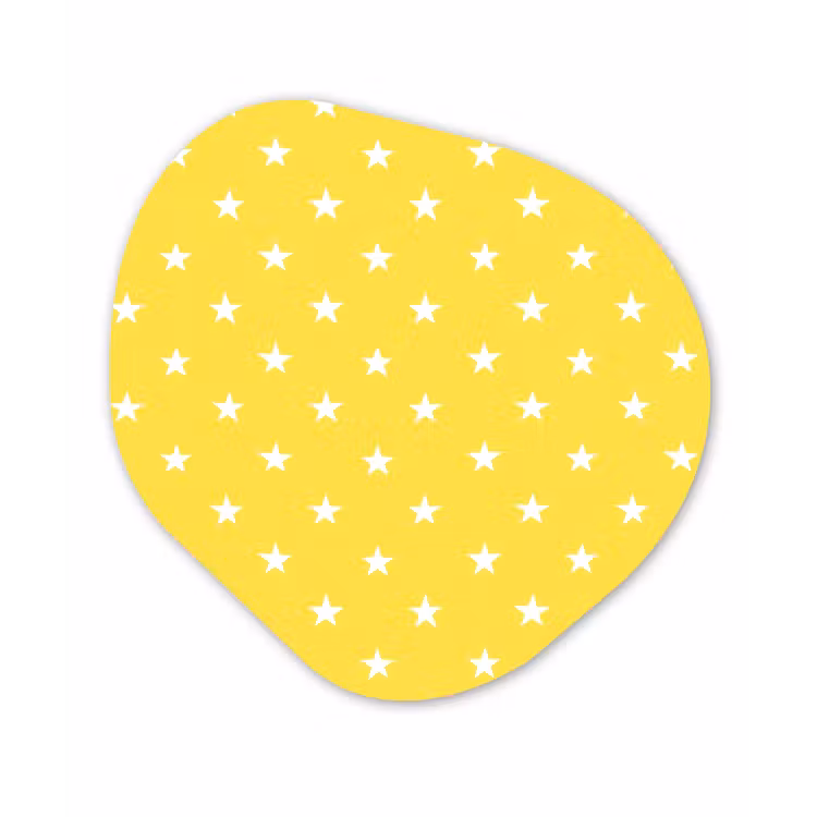 Sterren - Patroon - Minimalistisch - Geel Wandcirkel Organisch Forex 3mm klein 629 -3d